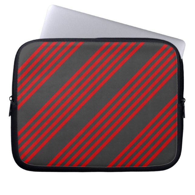 Capa Para Notebook Padrão de cinco faixas de vermelho e carvão (Frente)