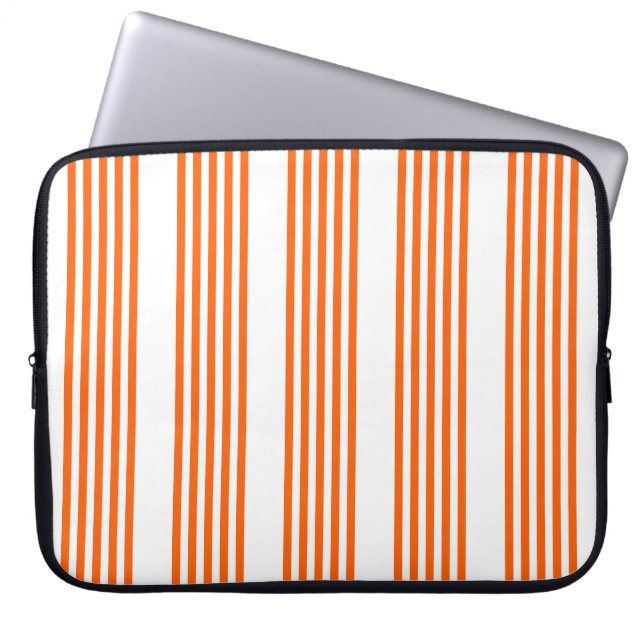 Capa Para Notebook Padrão de cinco faixas laranja e branca (Frente)