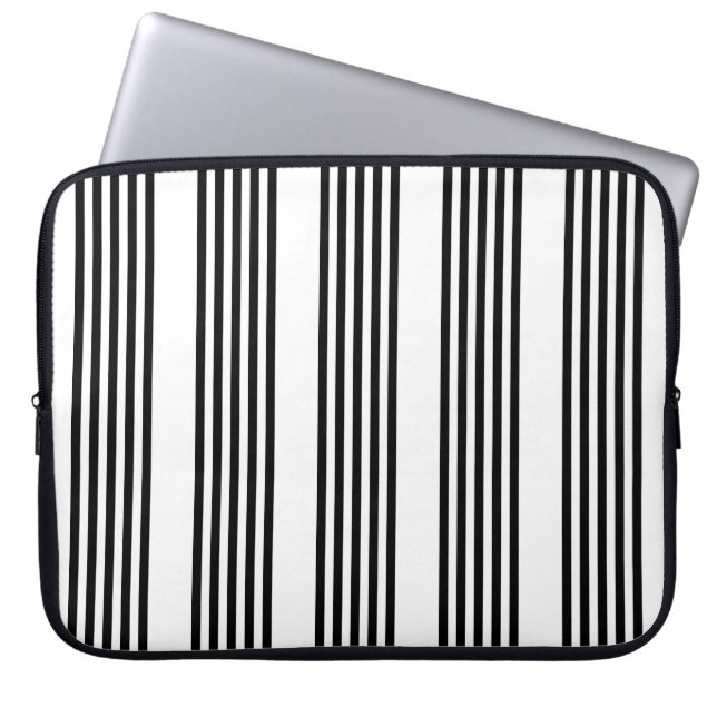 Capa Para Notebook Padrão de cinco faixas preto e branco (Frente)