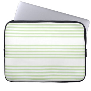 Capa Para Notebook Padrão de cinco faixas verde-claro e branco