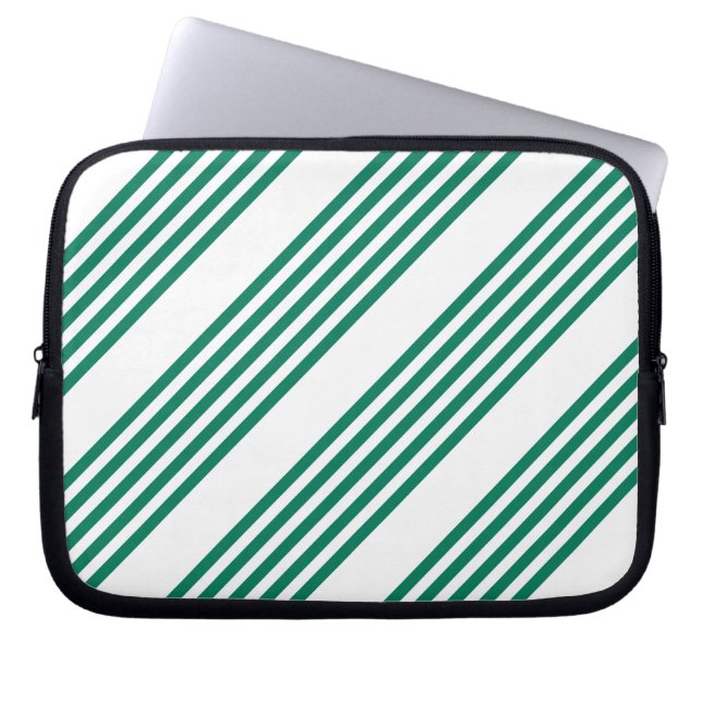 Capa Para Notebook Padrão de cinco faixas verde e branco da floresta (Frente)