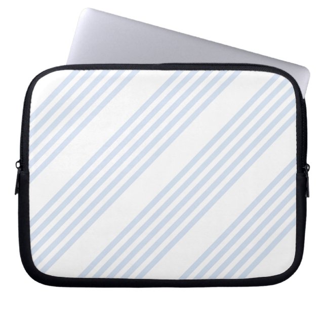 Capa Para Notebook Padrão de cinco listras azul-claro e branco (Frente)