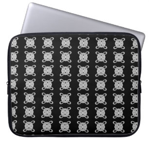 Capa Para Notebook Padrão de Círculo Preto e Cinza Prateado Elegante