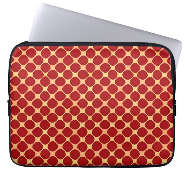 Capa Para Notebook 🔴 Padrão de Círculo Vermelho Para Manga de Estilo (Frente)