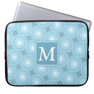 Capa Para Notebook Padrão de círculos azuis angulares monográficos