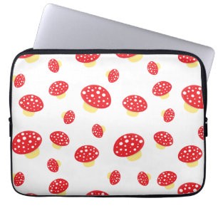 Capa Para Notebook Padrão de Cogumelos Fungos Vermelhos Manchados Fof