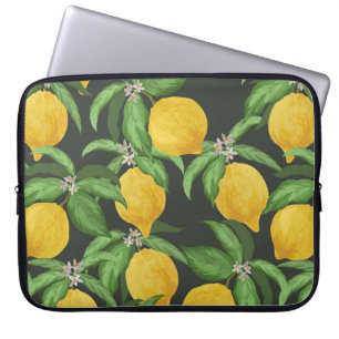 Capa Para Notebook Padrão de colheita perfeita de limão. Fruta trop