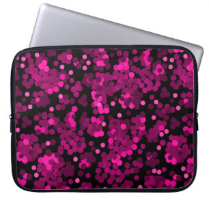 Capa Para Notebook Padrão de confete de bolinhas rosa e burgundy