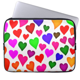 Capa Para Notebook Padrão de Coração Multicolorido Vibrante