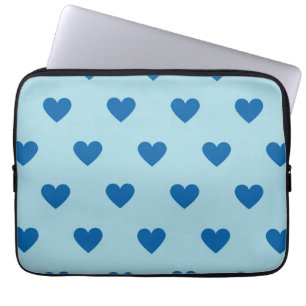 Capa Para Notebook Padrão de Coração Simples Azul