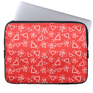 Capa Para Notebook Padrão de Corações do Anjo do Dia dos Namorados