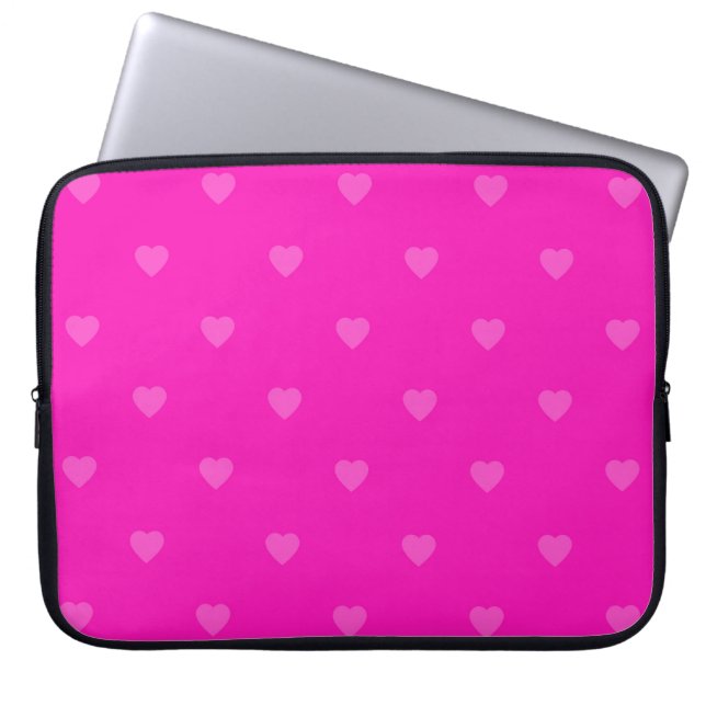 Capa Para Notebook Padrão de corações rosa (Frente)