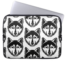 Capa Para Notebook Padrão de corte Lino do retrato preto e branco do 