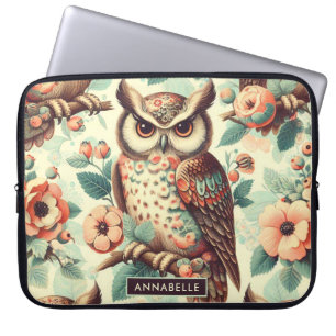 Capa Para Notebook Padrão de Coruja Fresca Vintage