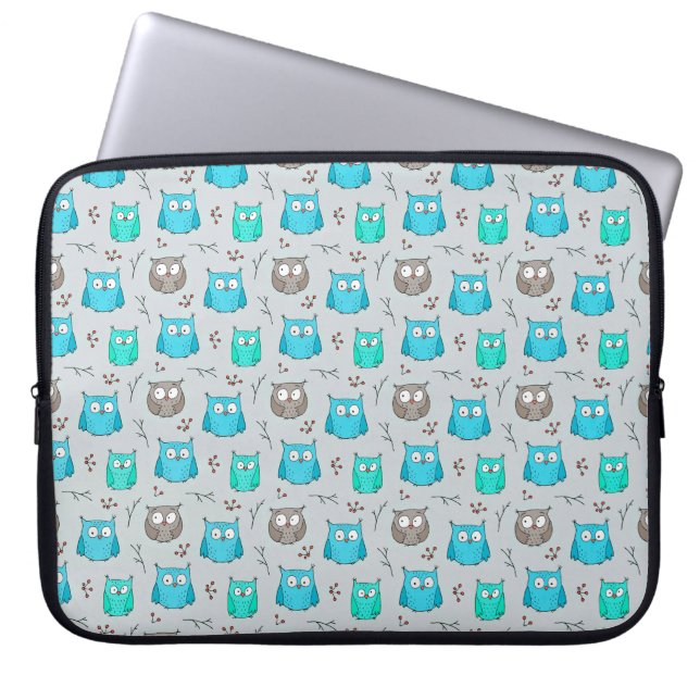 Capa Para Notebook Padrão de coruja sem repetição (Frente)