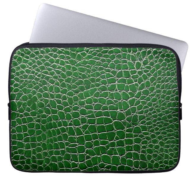 Capa Para Notebook 💻 Padrão de Couro Verde Tech Profissional 💻 (Frente)