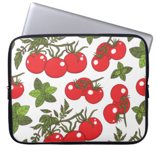 Capa Para Notebook Padrão de cozinha sem costura de tomate Basil