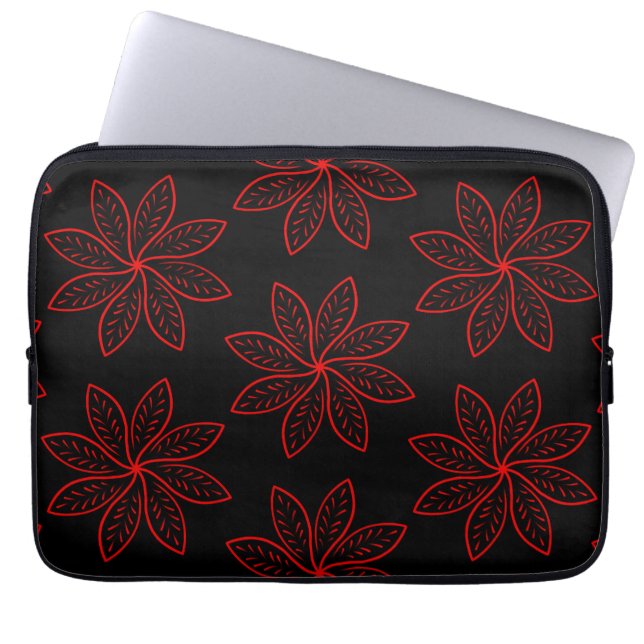 Capa Para Notebook Padrão de Crimson em Preto (Frente)