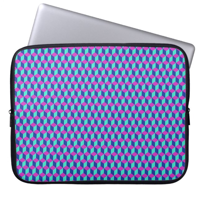 Capa Para Notebook Padrão de Cubo Geométrico (Frente)