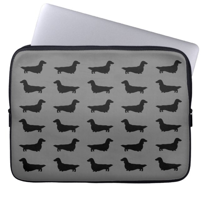 Capa Para Notebook Padrão De Dachshances (Dachsias De Cabelo Longo) (Frente)