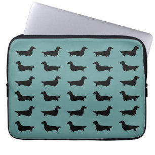 Capa Para Notebook Padrão de Dachshunds (Dachsies de Cabelo Longo)