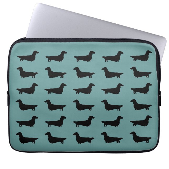 Capa Para Notebook Padrão de Dachshunds (Dachsies de Cabelo Longo) (Frente)
