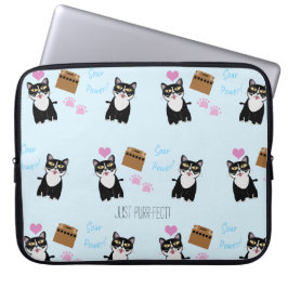 Capa Para Notebook Padrão de desenho animado de gato rabugento