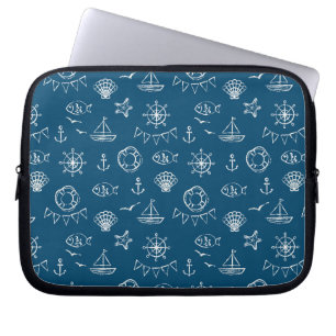 Capa Para Notebook Padrão de Desenho de Giz Náutico 2