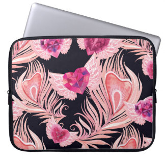 Capa Para Notebook Padrão de Dia de os namorados de Aquarela Suave e 