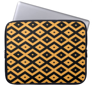 Capa Para Notebook Padrão de diamante amarelo e preto