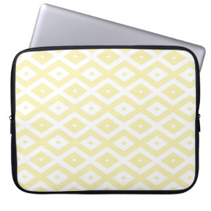 Capa Para Notebook Padrão de diamante amarelo pálido e branco