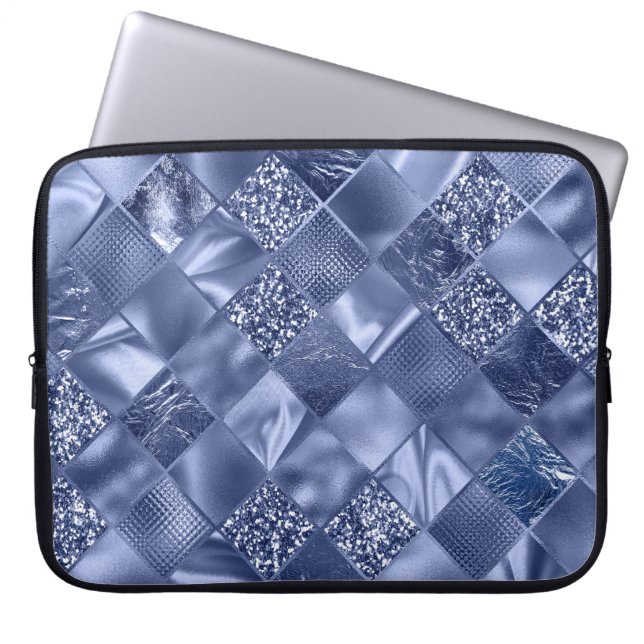 CAPA PARA NOTEBOOK PADRÃO DE DIAMANTE AZUL SHIMMER (Frente)