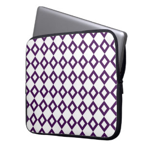 Capa Para Notebook Padrão de diamante branco e roxo