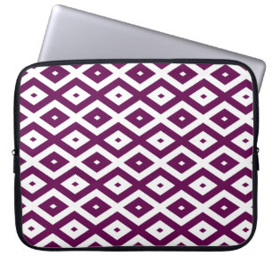 Capa Para Notebook Padrão de diamante branco e roxo de ameixa