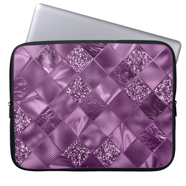 CAPA PARA NOTEBOOK PADRÃO DE DIAMANTE BRILHANTE DIAMANTE ROXO (Frente)