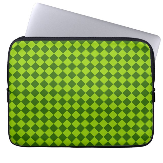 Capa Para Notebook Padrão de Diamante de Combinação Verde por STaylor (Frente)