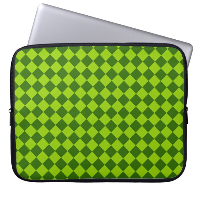 Capa Para Notebook Padrão de Diamante de Combinação Verde por STaylor (Frente)