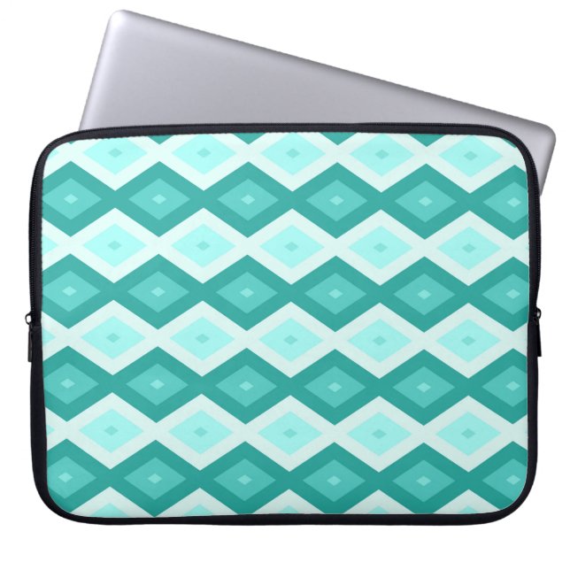 Capa Para Notebook Padrão de diamante de turquesa (Frente)