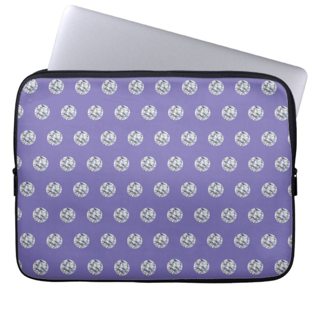 Capa Para Notebook Padrão de Diamante Elegante no Laptop Azul Lavanda (Frente)