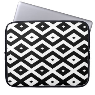 Capa Para Notebook Padrão de diamante preto e branco
