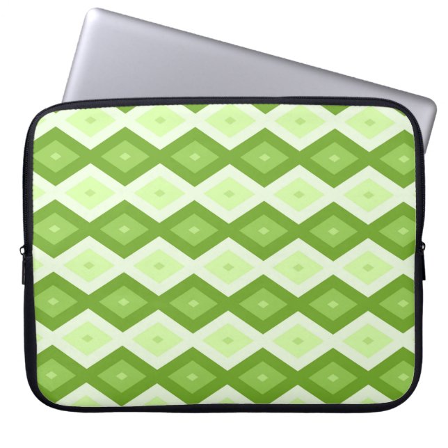 Capa Para Notebook Padrão de diamante verde Chartreuse (Frente)