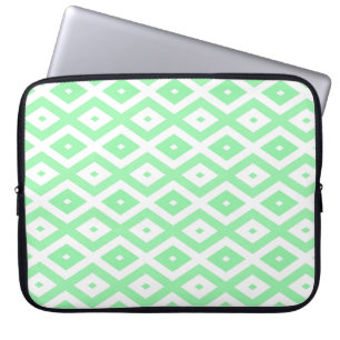 Capa Para Notebook Padrão de diamante verde e branco