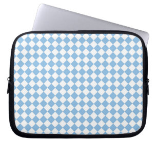Capa Para Notebook Padrão de diamante xadrez azul e branco