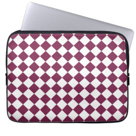 Capa Para Notebook Padrão de diamante xadrez branco Borgonha