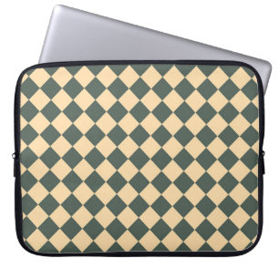 Capa Para Notebook Padrão de Diamante Xadrez Verde Amarelo