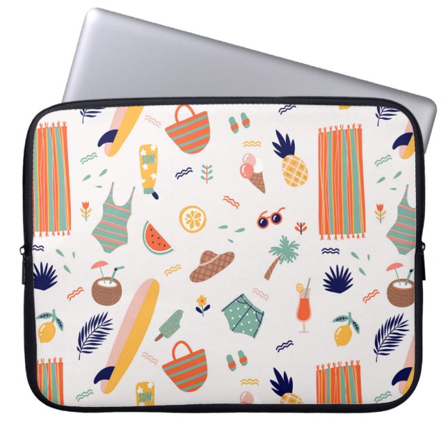 Capa Para Notebook Padrão de Diversão de Praia Sunny (Frente)