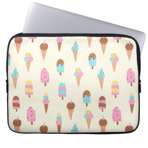 Capa Para Notebook Padrão de doçura de Sorvete de Pastel