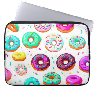 Capa Para Notebook Padrão de donuts de creme delicioso