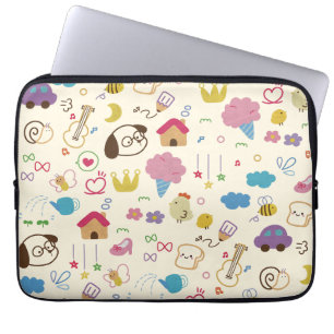 Capa Para Notebook Padrão de Doodle para Crianças Bonitas