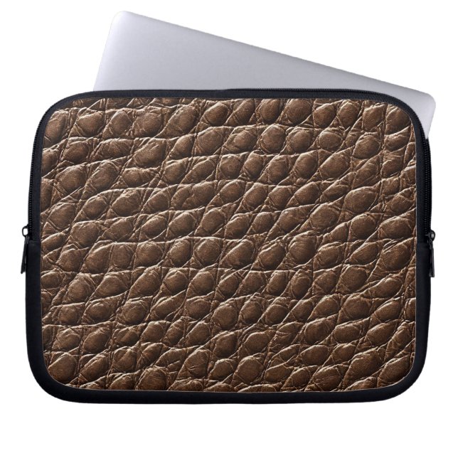 Capa Para Notebook padrão de efeito de couro marrom (Frente)